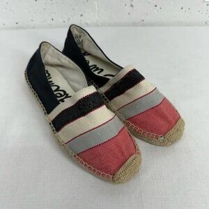 Sam Edelman Women’s size 7 Black Cream and Red Espadrilles Slip On Flats